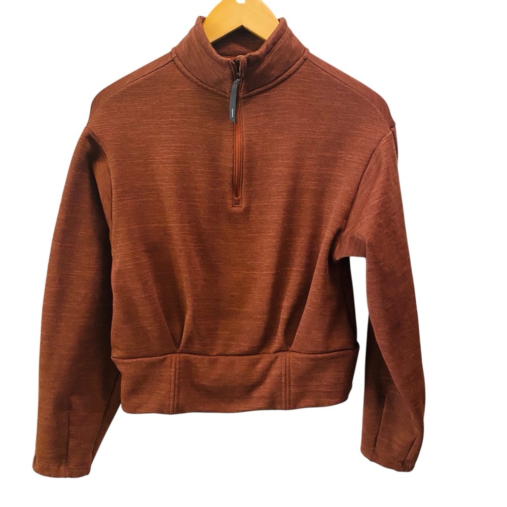 Athleta Altitude Polartec Half Zip Sweatshirt Mahogany Brown XXS - Picture 5 of 12